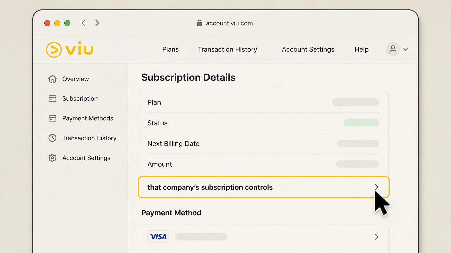 Viu mobile-carrier cancellation: Open that company’s subscription controls