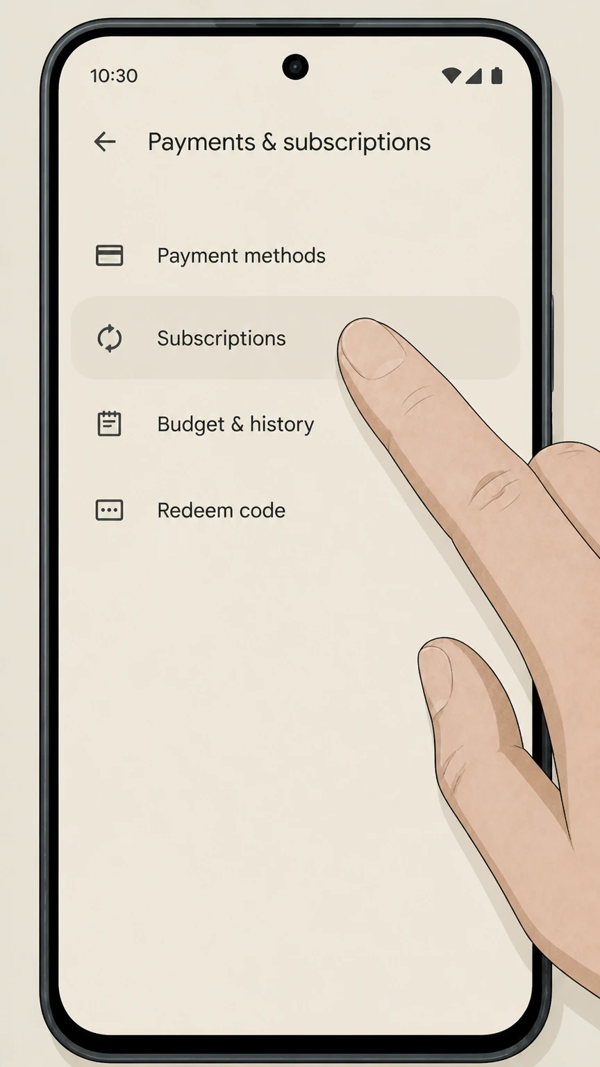 ViX google-play cancellation: Open Subscriptions