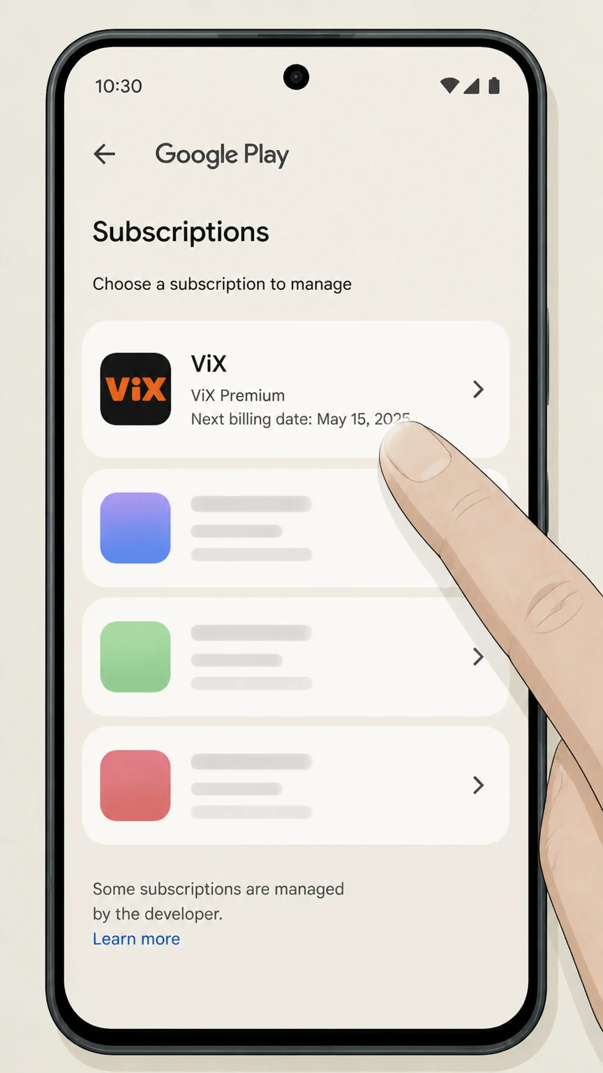 ViX google-play cancellation: Choose ViX