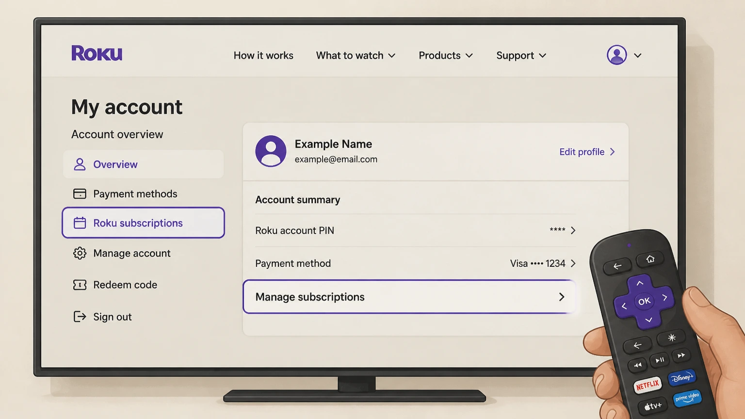 ViX roku cancellation: Open Roku subscriptions