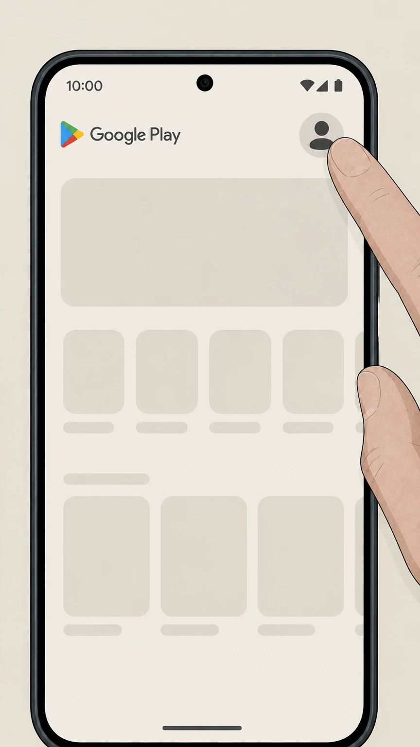 Vogue Google Play on Android (billed via Google Play) cancellation: Open your profile menu