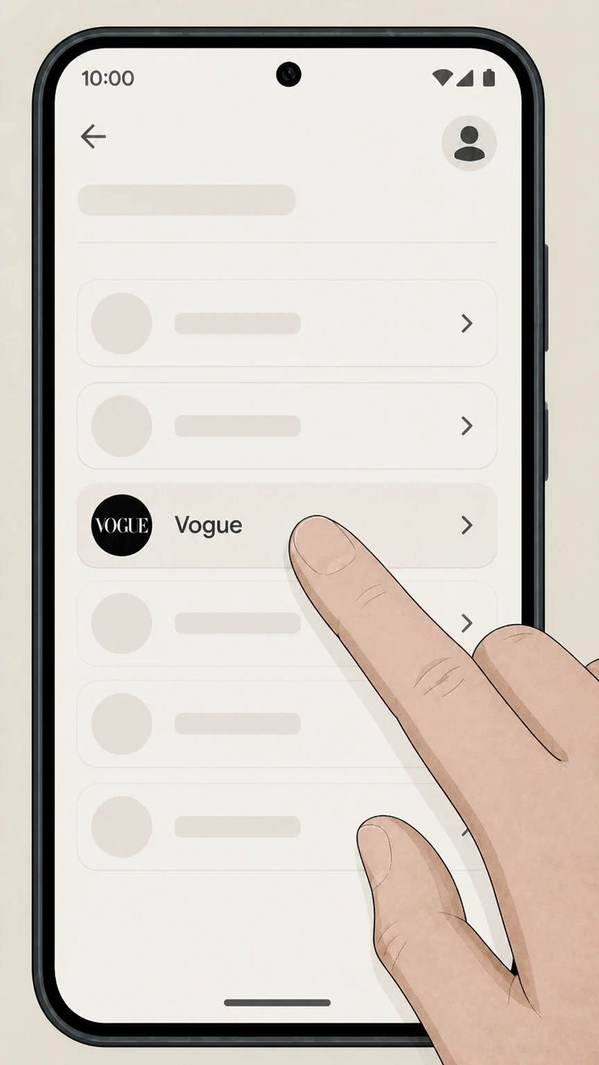 Vogue Google Play on Android (billed via Google Play) cancellation: Select Vogue