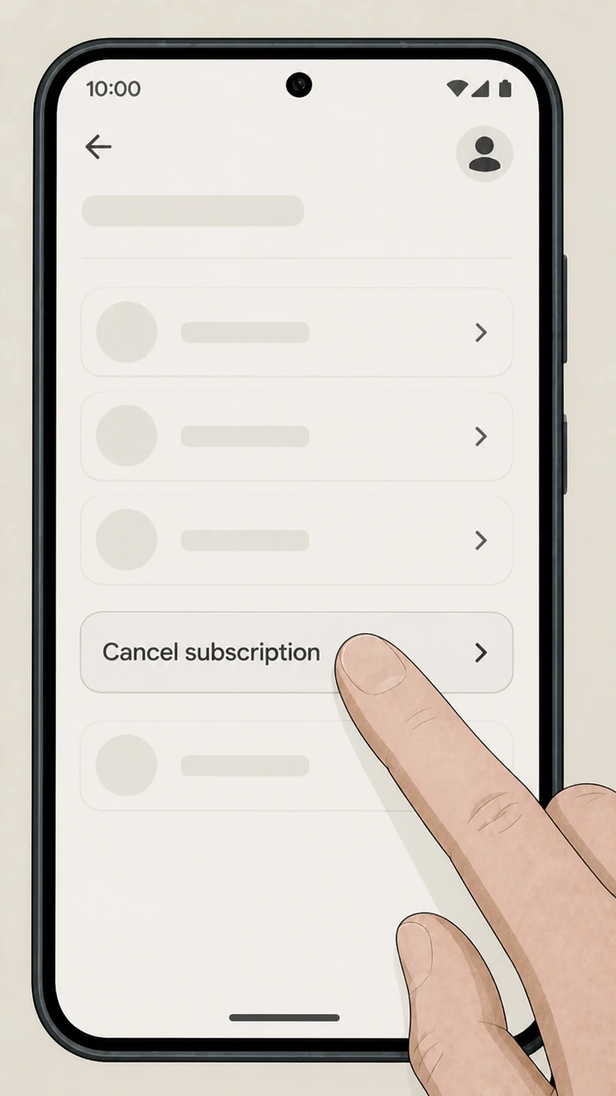 Vogue Google Play on Android (billed via Google Play) cancellation: Cancel the subscription