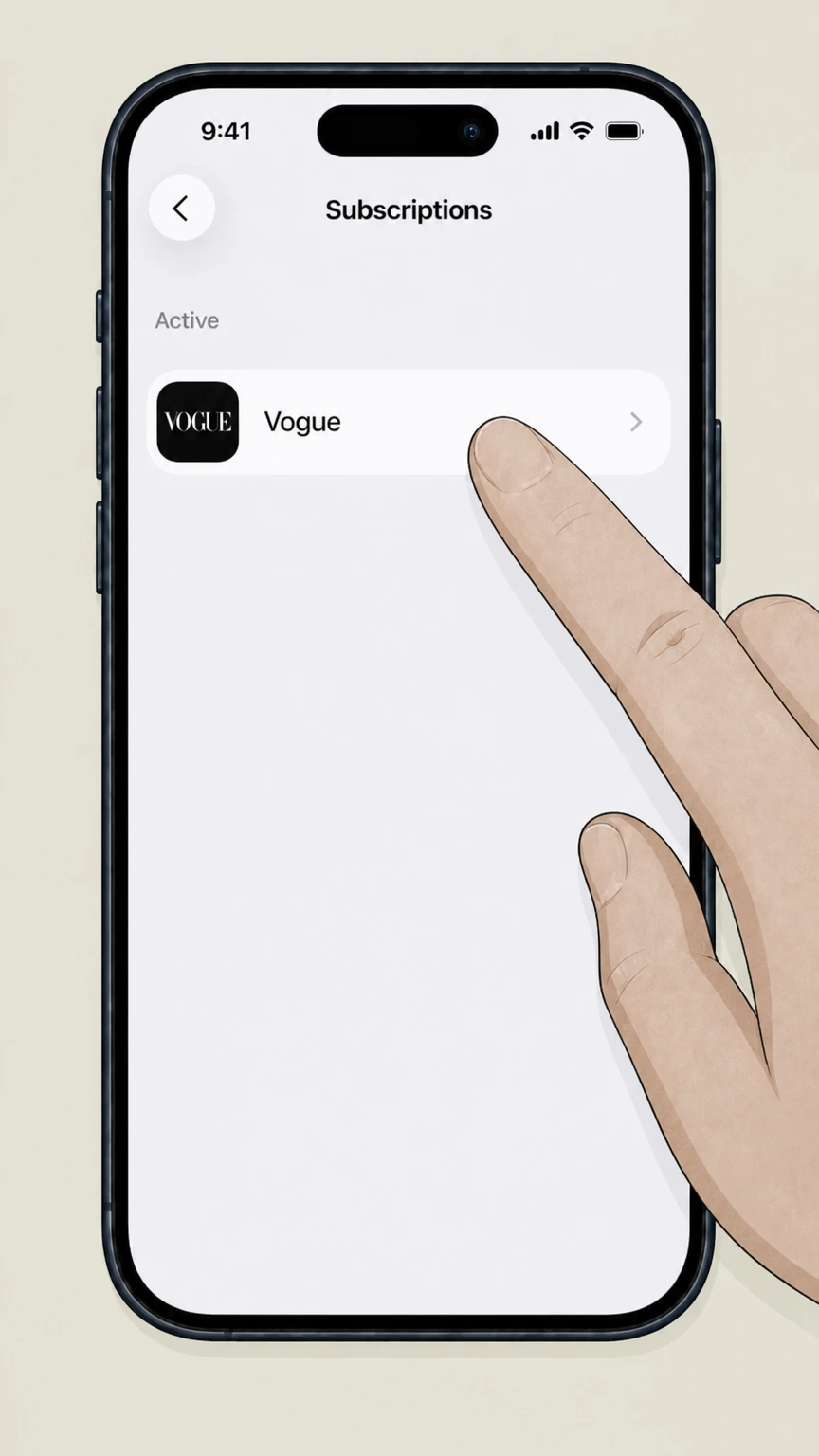 Vogue Apple iPhone or iPad (billed via Apple) cancellation: Select Vogue