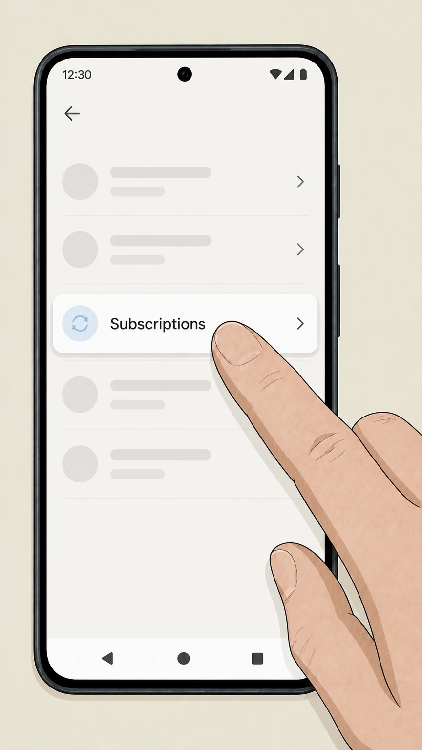 The Wall Street Journal Google Play Store (Android billing) cancellation: Go to Subscriptions