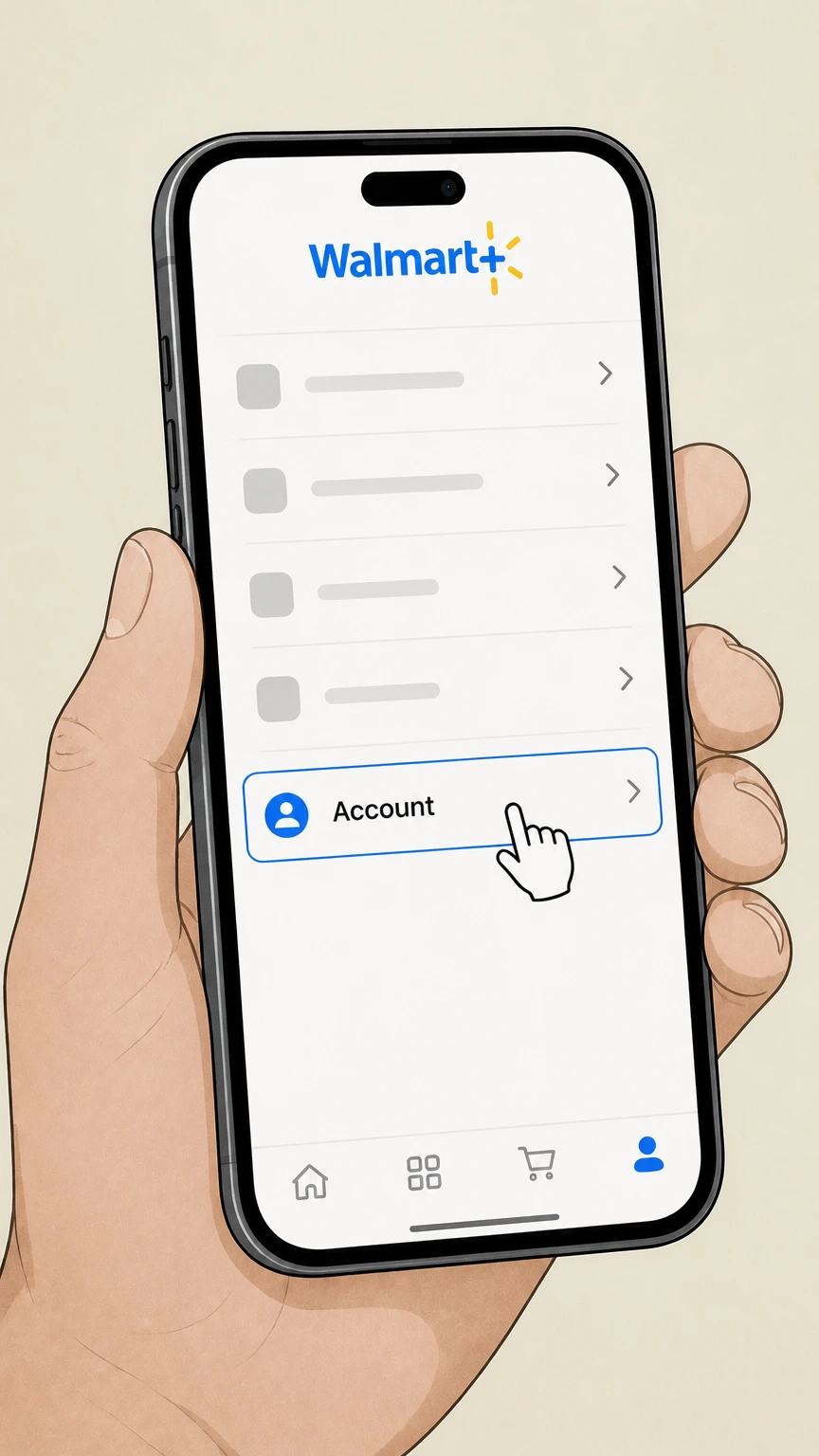 Walmart+ Walmart mobile app cancellation: Go to your account area