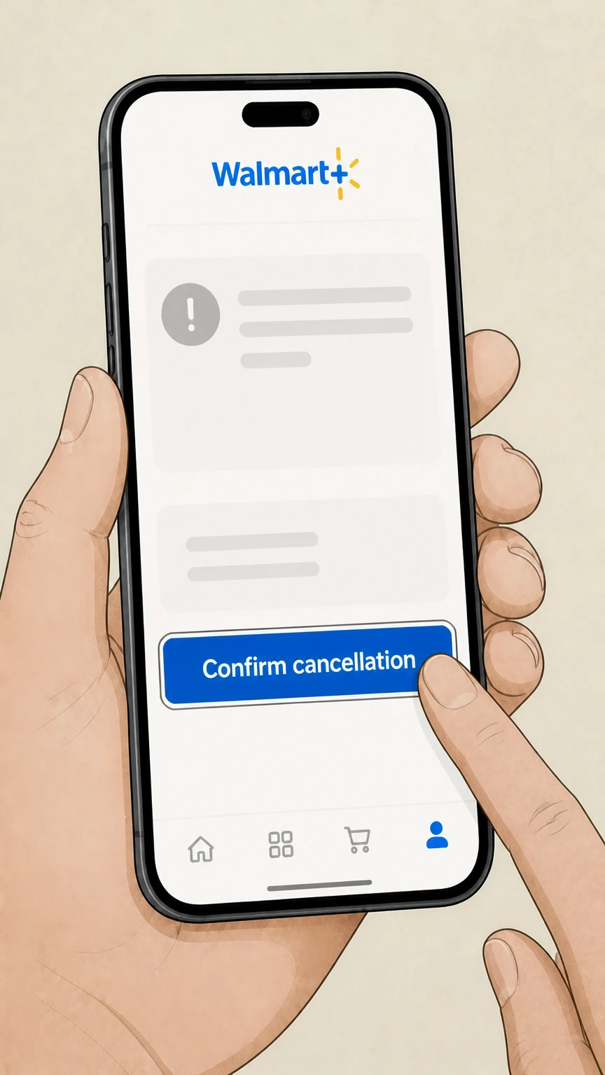 Walmart+ Walmart mobile app cancellation: Confirm cancellation and review end date