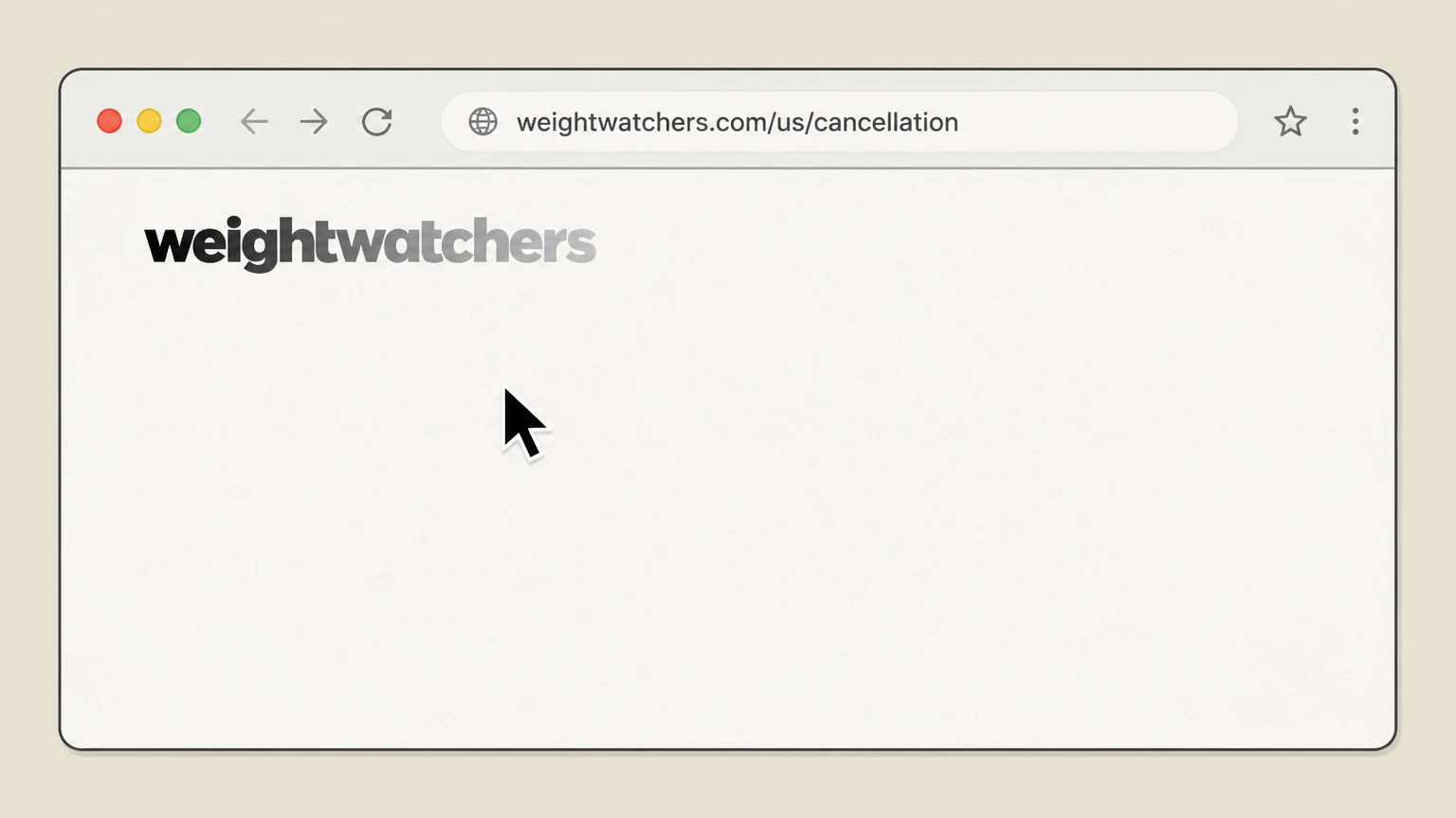 WeightWatchers WeightWatchers website cancellation: Open the WeightWatchers cancellation page