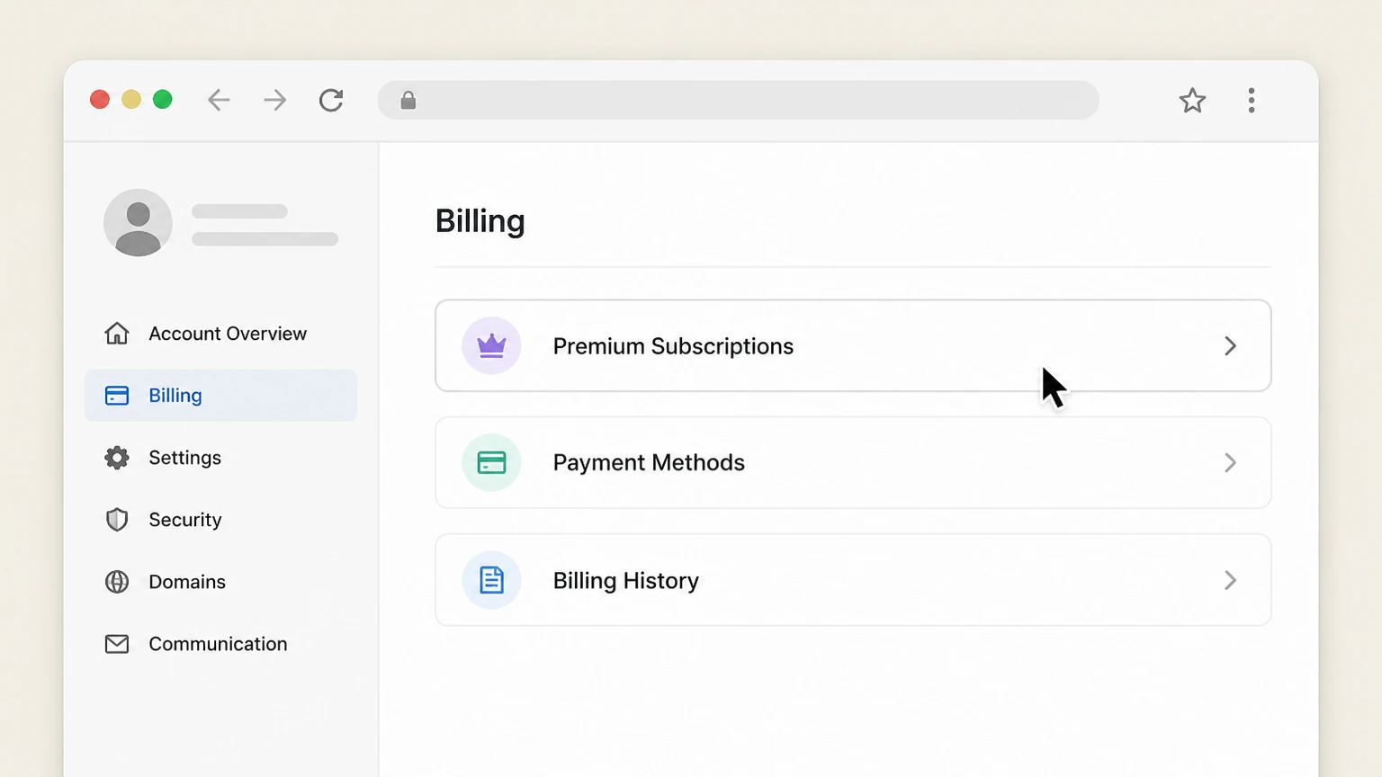Wix web cancellation: Open Premium Subscriptions