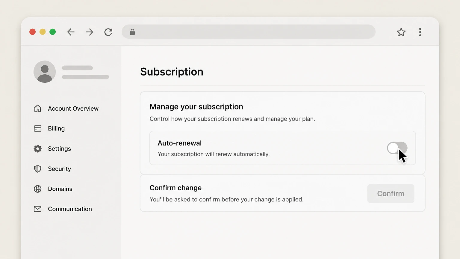 Wix web cancellation: Turn off auto-renewal and confirm