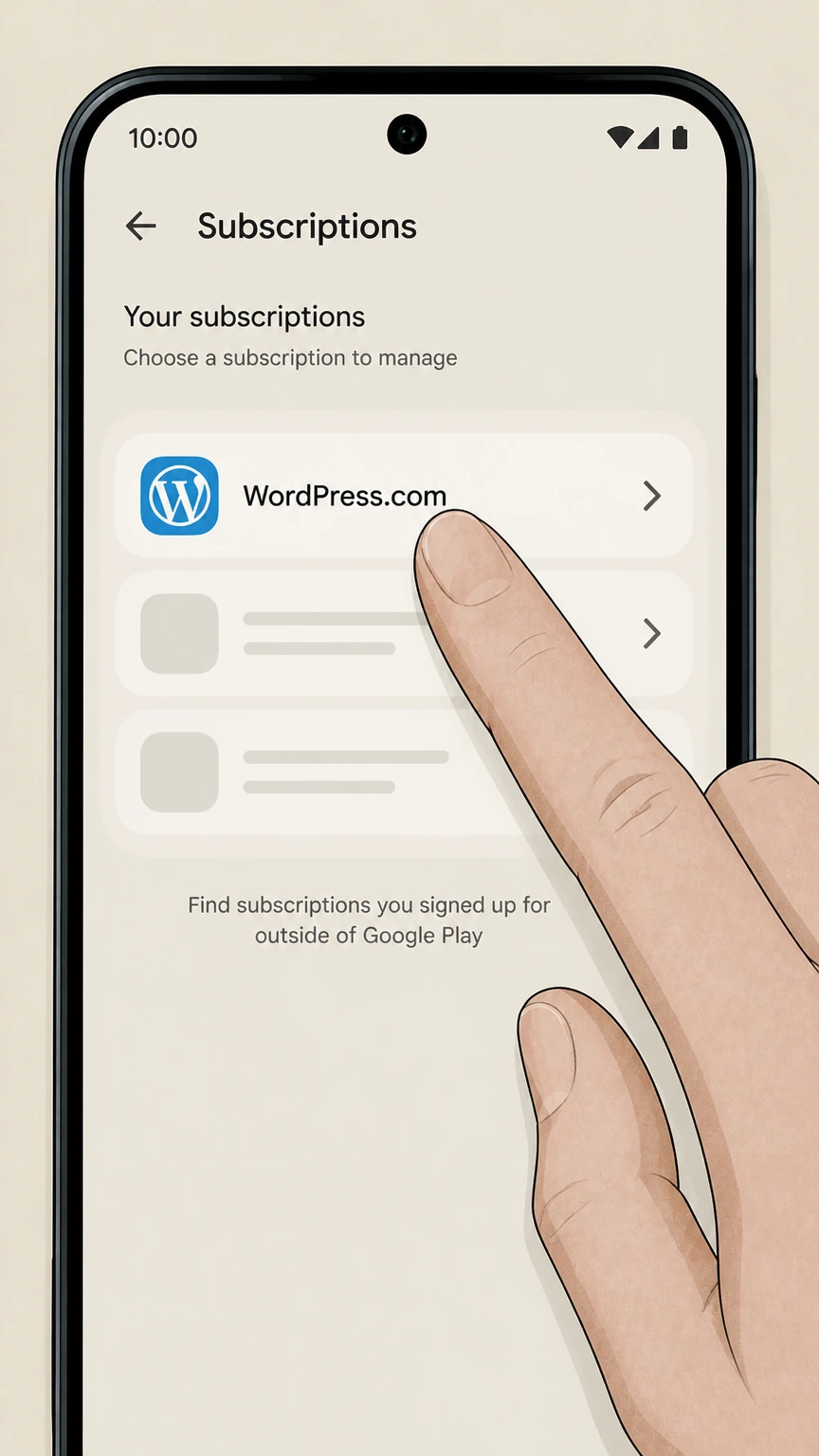 WordPress.com google-play cancellation: Choose WordPress.com