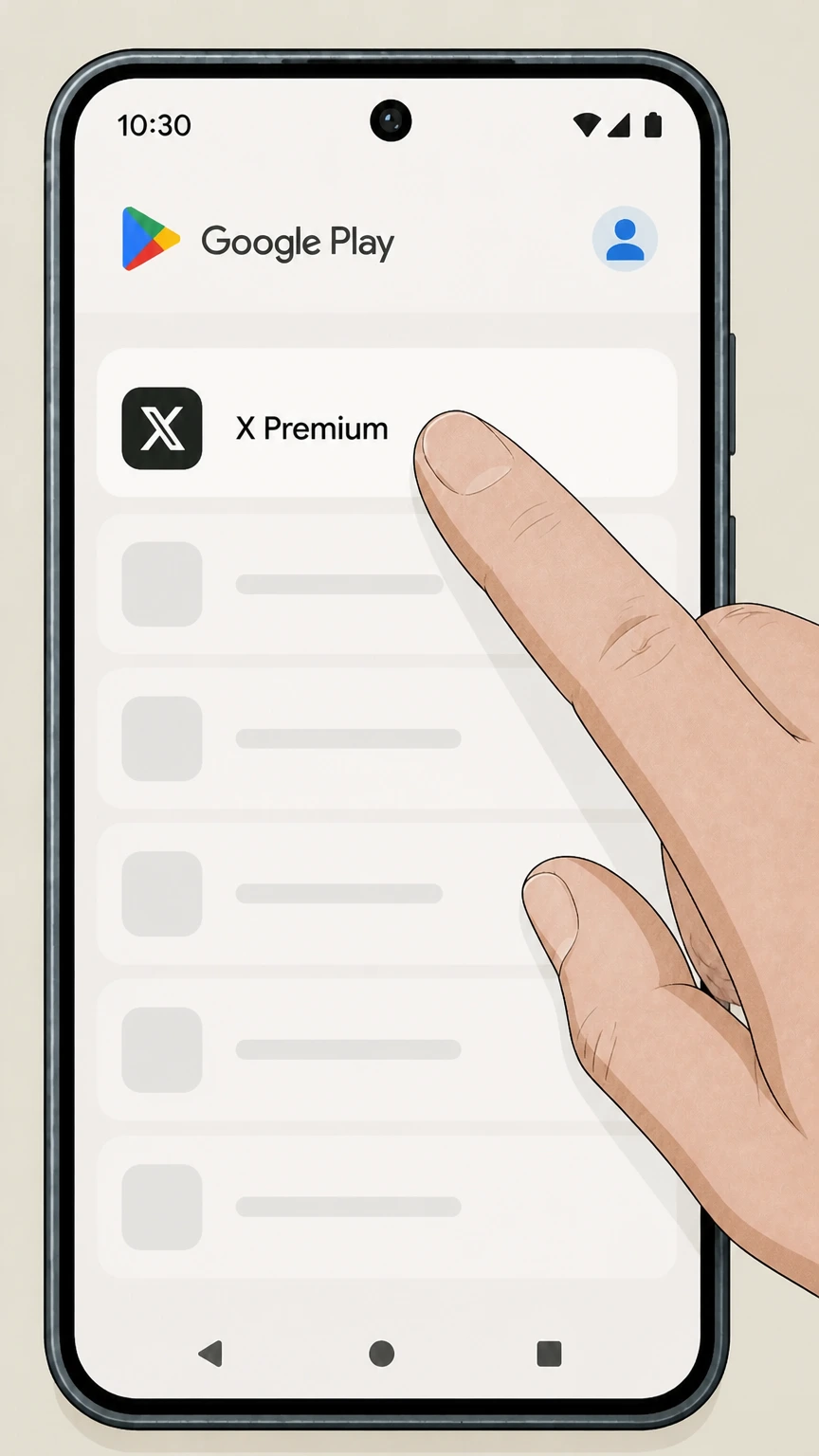 X Premium Google Play (Android billing) cancellation: Select X Premium