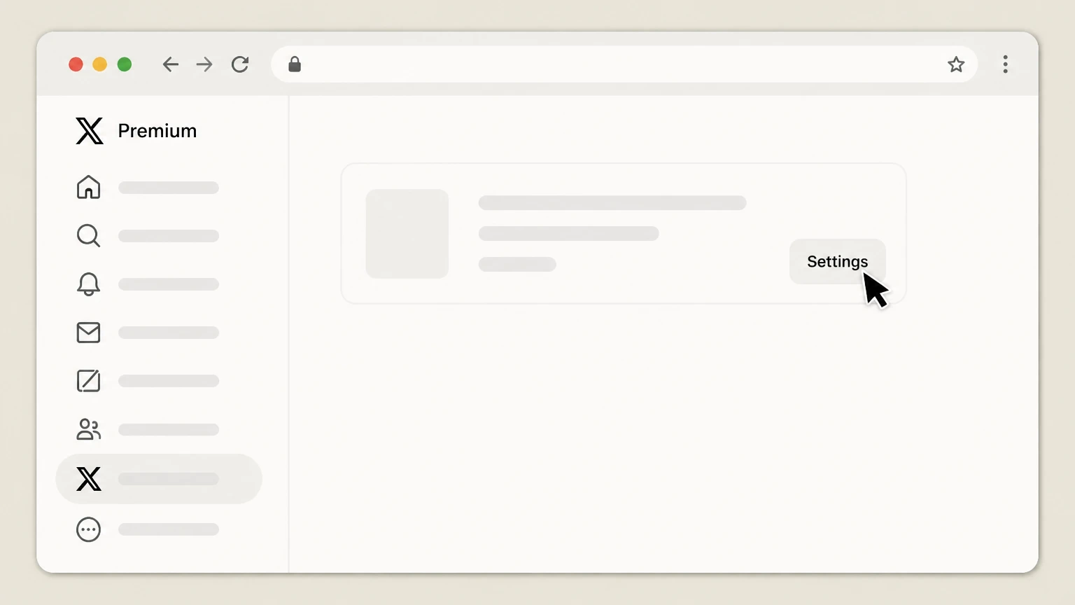 X Premium X.com Premium settings (web billing) cancellation: Open Settings and cancel