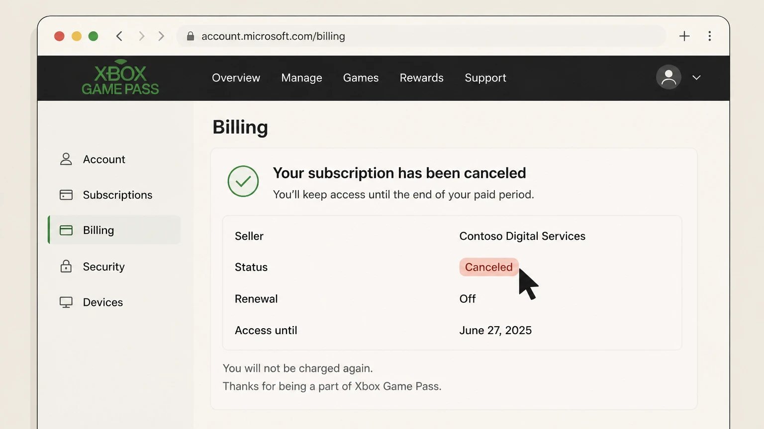 Xbox Game Pass billing-partner cancellation: Keep proof