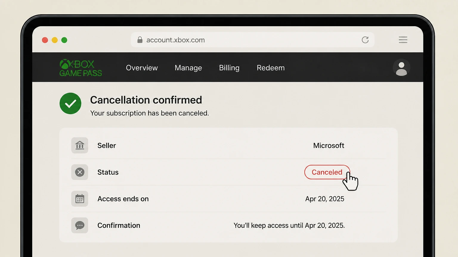 Xbox Game Pass xbox cancellation: Keep proof