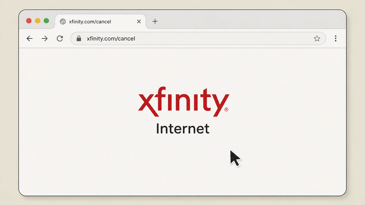 Xfinity Internet Web (schedule a cancellation call) cancellation: Open the Xfinity cancellation page