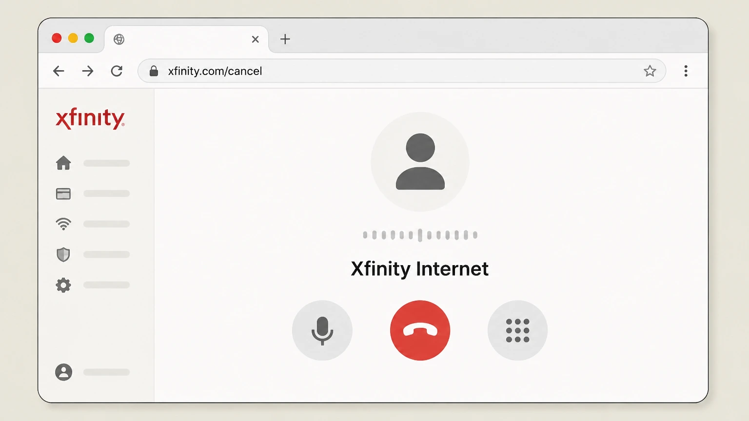 Xfinity Internet Web (schedule a cancellation call) cancellation: Request cancellation during the callback