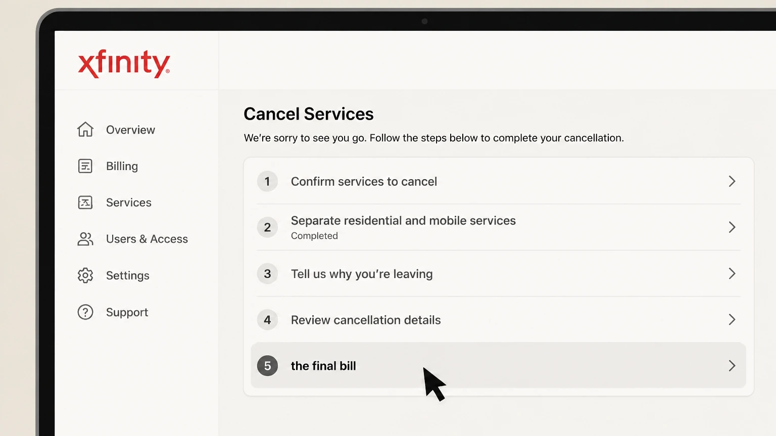 Xfinity internet-provider cancellation: Review the final bill