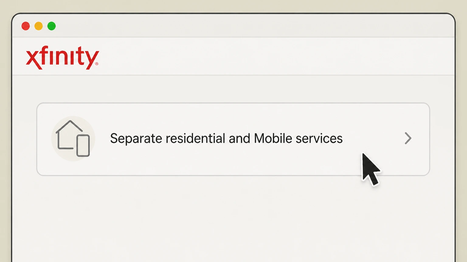 Xfinity cancel through internet provider: Separate residential and Mobile services