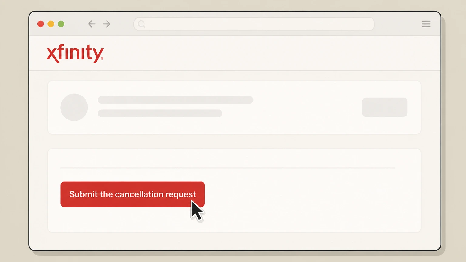 Xfinity cancel through internet provider: Submit the cancellation request