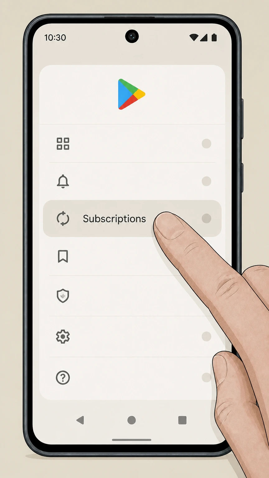 Yoga-Go Google Play Store on Android cancellation: Go to Subscriptions