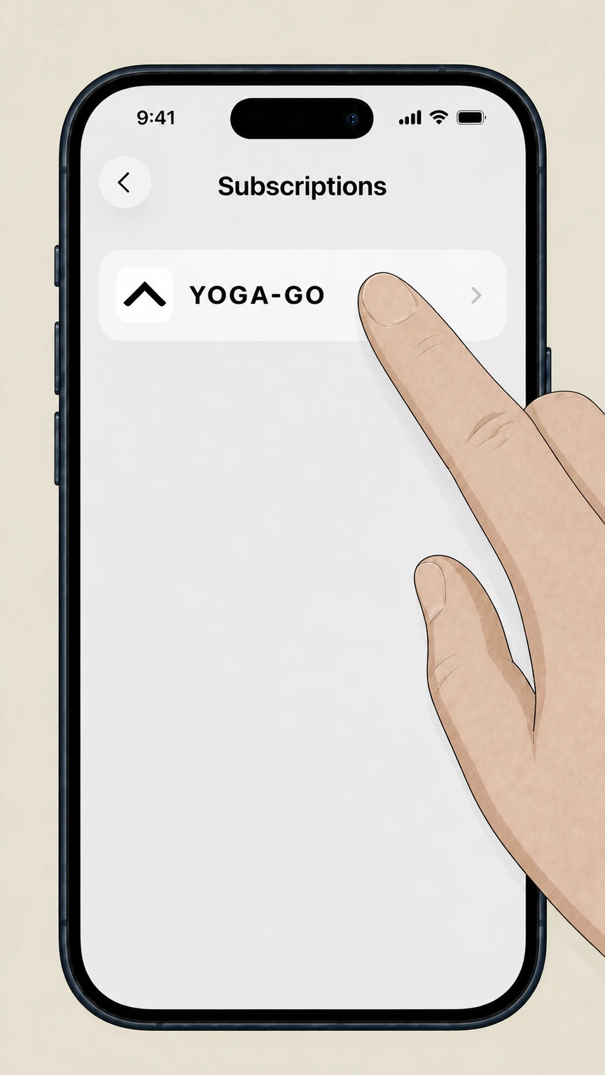 Yoga-Go Apple App Store on iPhone/iPad cancellation: Select Yoga-Go