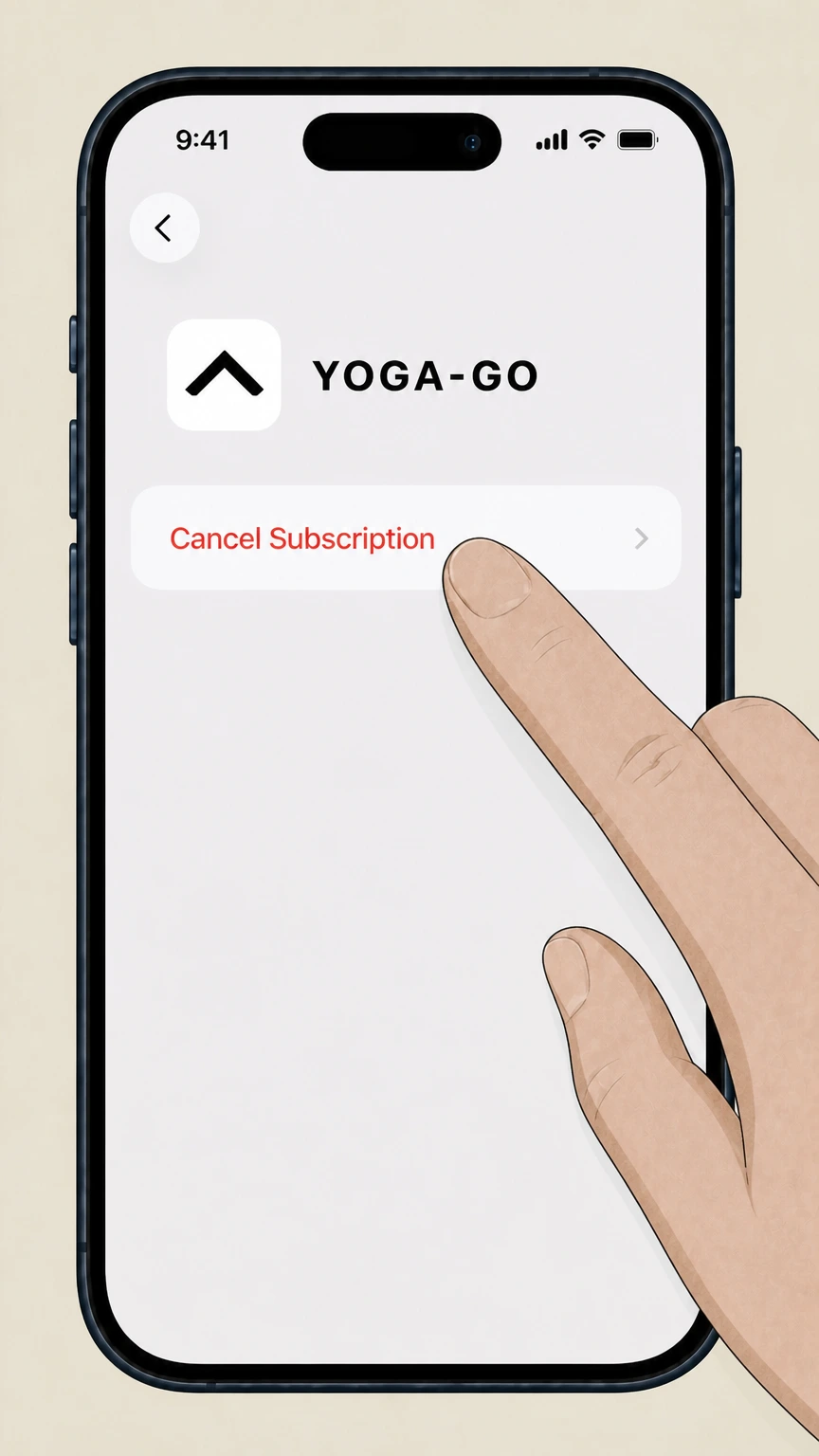 Yoga-Go Apple App Store on iPhone/iPad cancellation: Cancel the subscription
