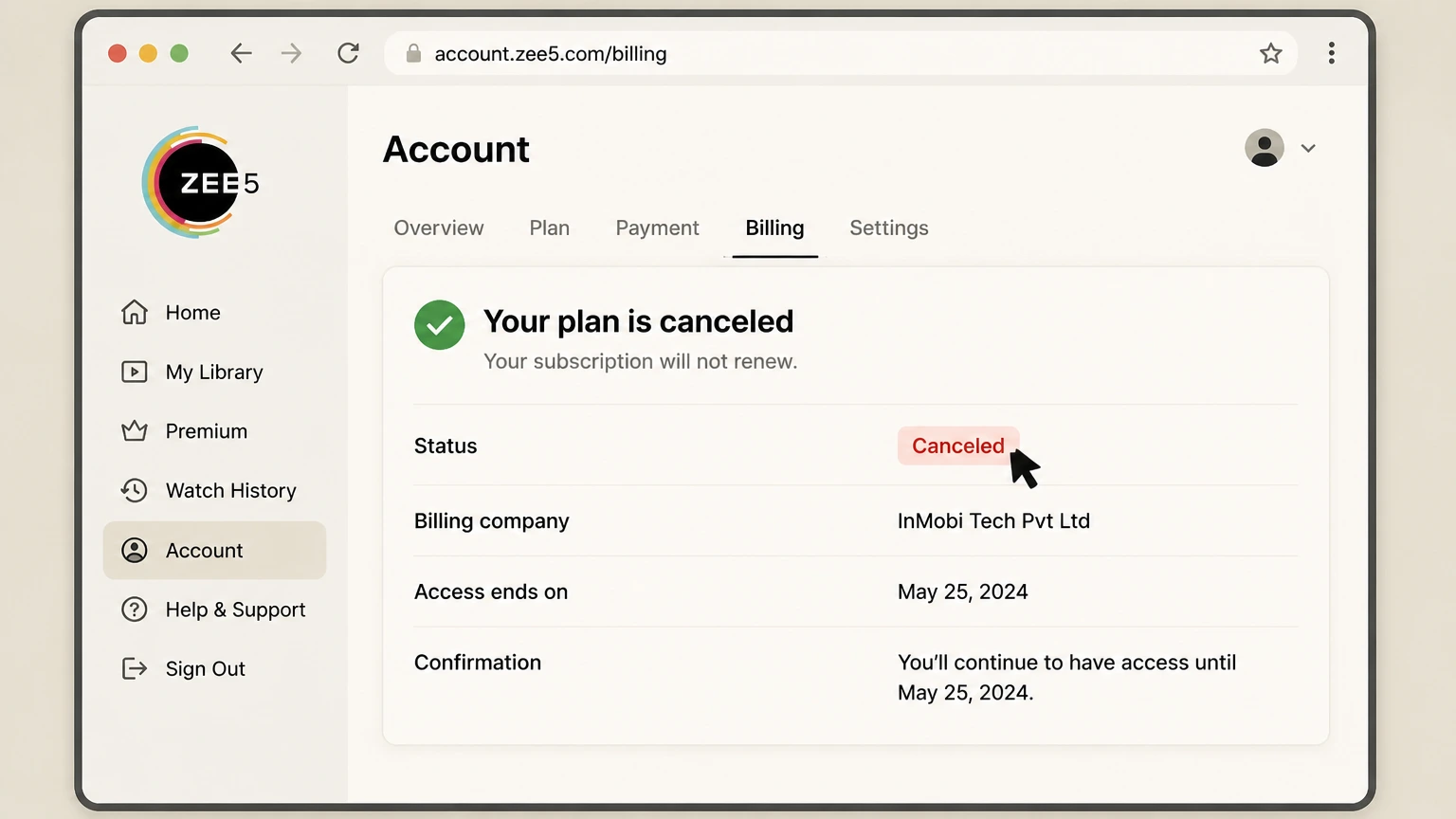 ZEE5 billing-partner cancellation: Keep proof