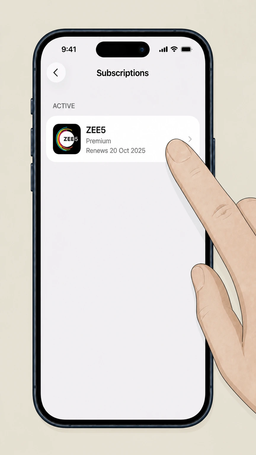 ZEE5 ios cancellation: Choose ZEE5