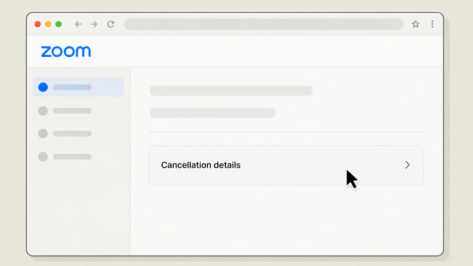 Zoom cancel on the provider website: Save confirmation